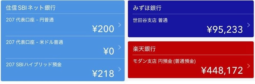 2025年8月の銀行口座の預金額