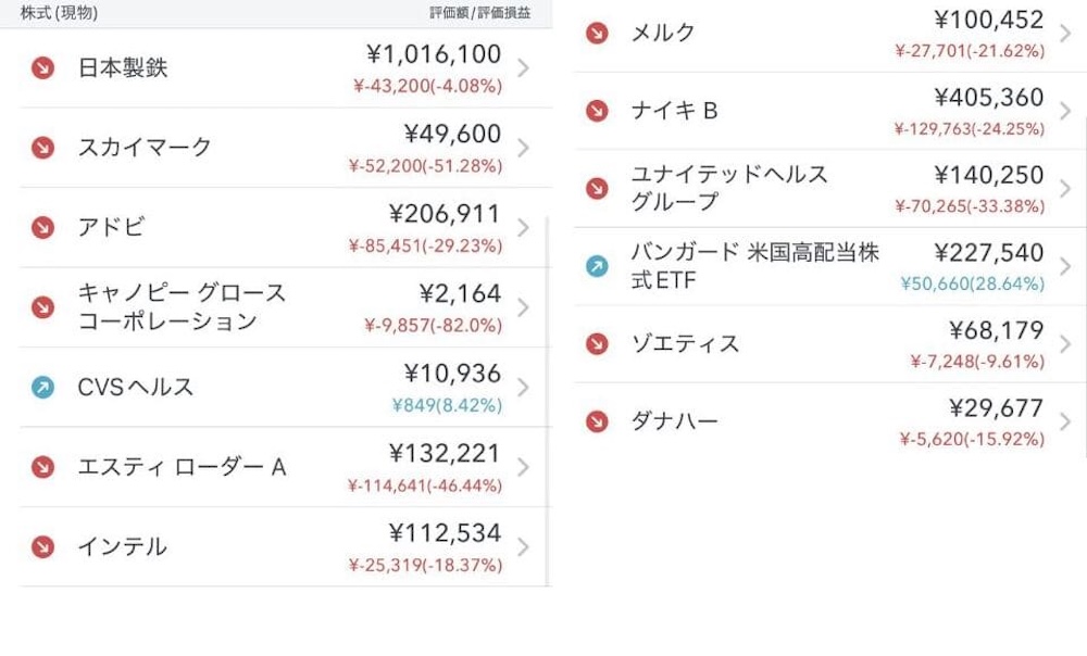 2025年8月の保有中の株式