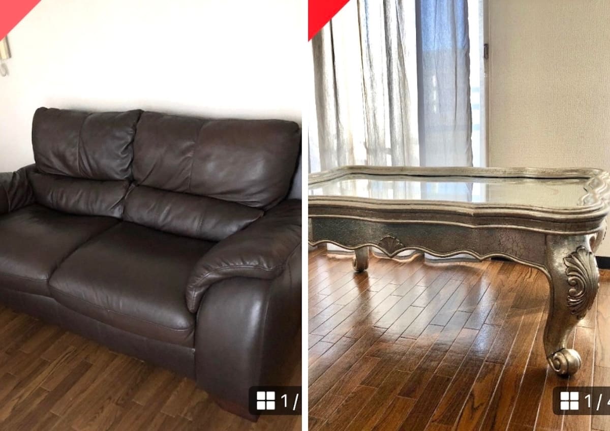 メルカリで売却したソファとローテーブル